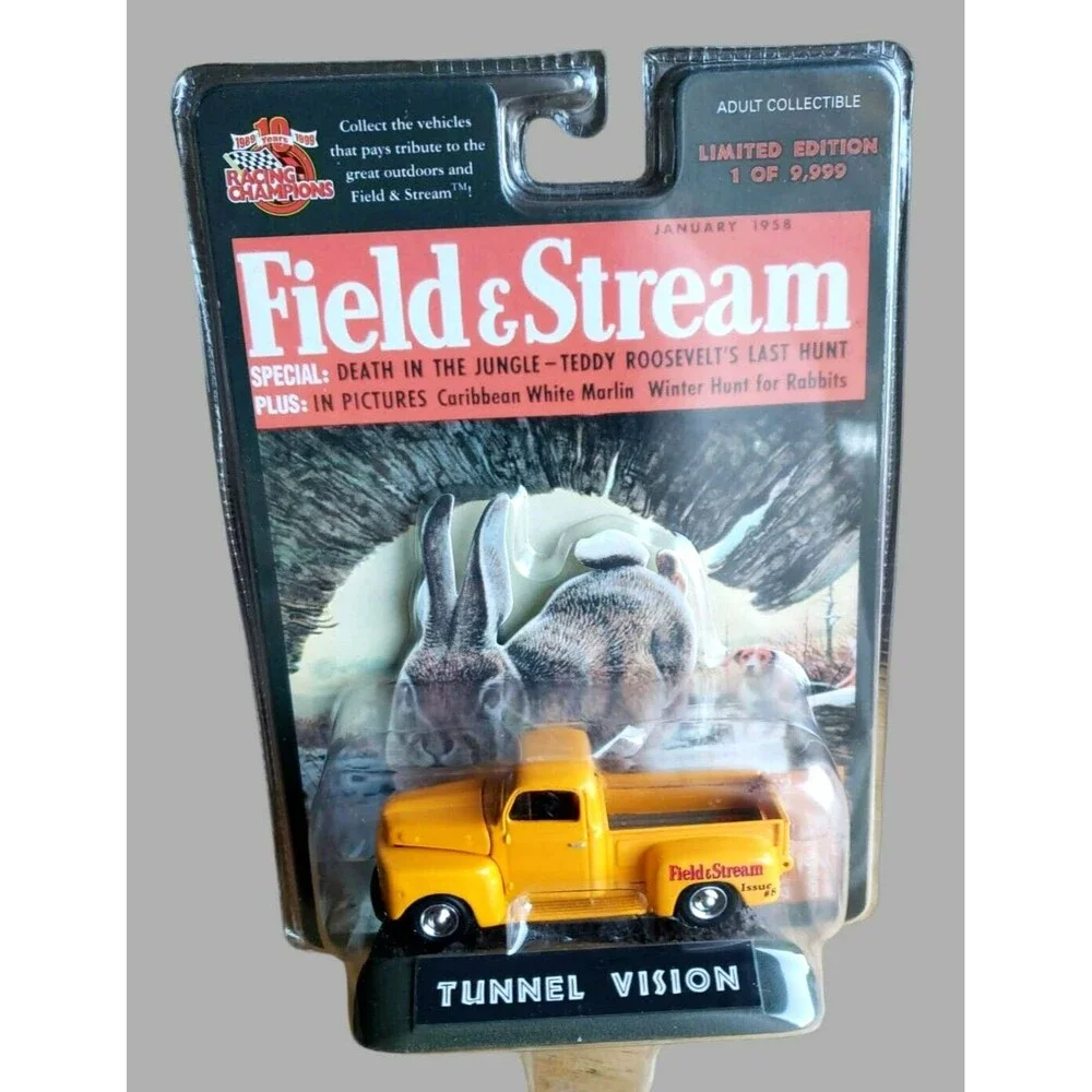 1999 Racing Champions TUNNEL VISION Yellow Pickup Truck Field & Stream Issue #8